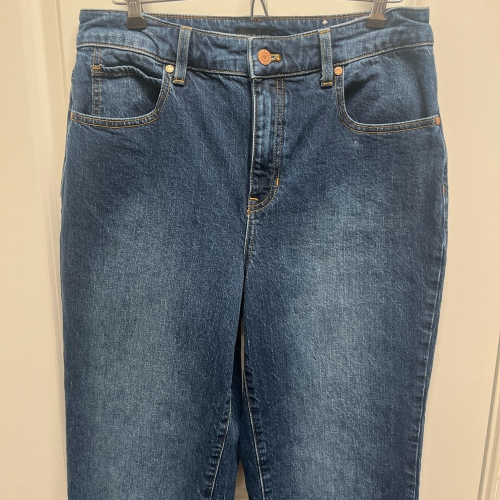 Talbots High Waist Straight Relaxed Jeans Womens 6 Michele Blue Medium Wash - Picture 2 of 11